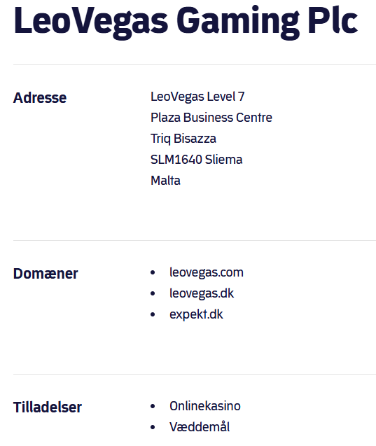 LeoVegas license DK